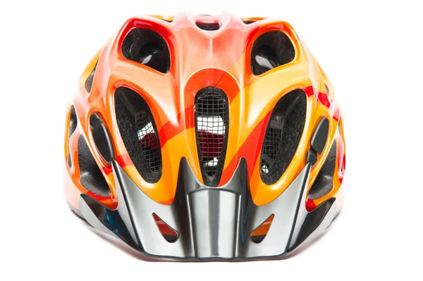 オレンジ色の自転車のヘルメット — ストック写真