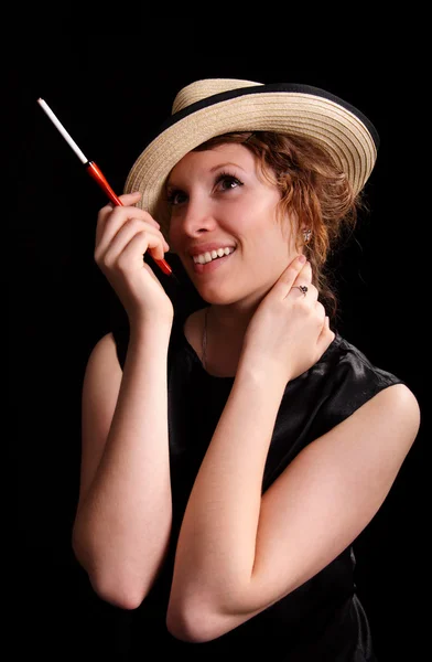 Woman with a cigarette — Stock Photo, Image