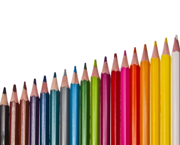 Colored pencils - isolated on the white background — Stock Photo, Image