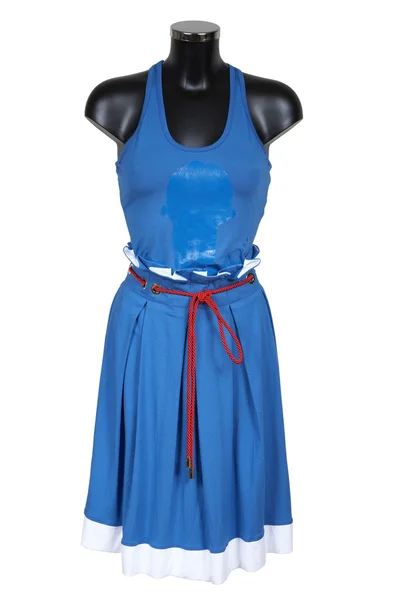 暗い青色のスカートとベスト — ストック写真