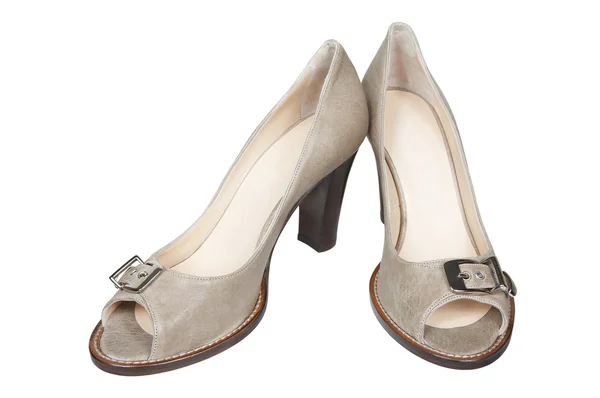 Béžové ženské boty — Stock fotografie