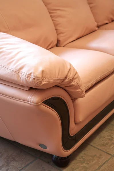 Κομψός, Δερμάτινος καναπές — Φωτογραφία Αρχείου