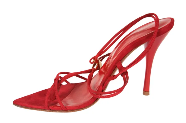 Röda kvinnligt skor — Stockfoto