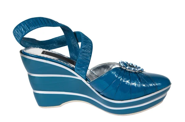 Blauwe vrouwelijke schoenen — Stockfoto
