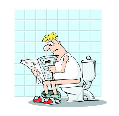 Man in toilet clipart
