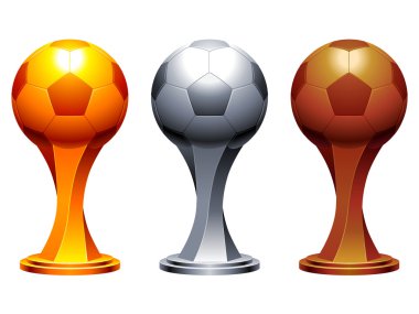 Soccer trophy cups. clipart