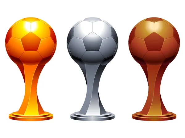 Soccer trophy cups. — Stock Vector