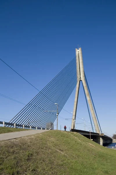 Cable-stayed bridge in Riga — Stock Photo, Image