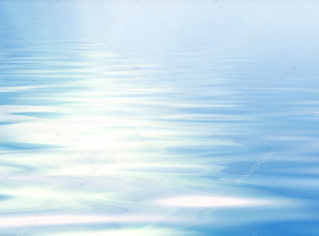 Blue sky reflection in water