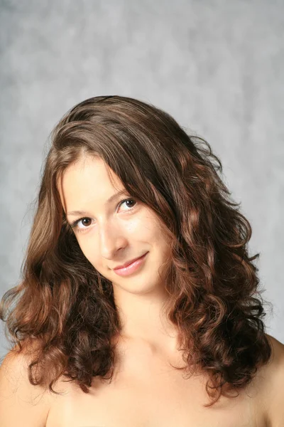 Roztomilá brunetka obličej — Stock fotografie