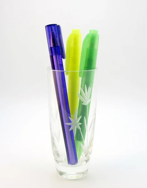 Color pen in the glass — Stock Photo, Image