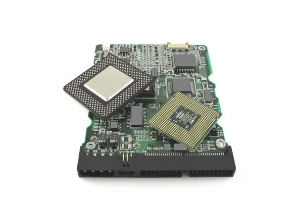 Mikroprocesszorok és a vezérlő kártya — Stock Fotó