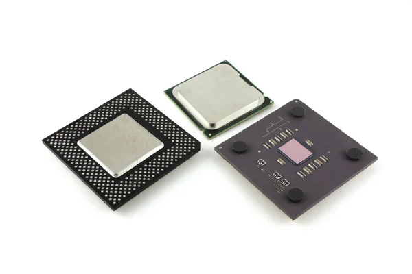Tři mikroprocesory — Stock fotografie