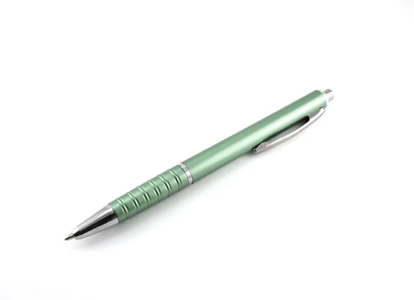 Зеленая шариковая ручка — стоковое фото