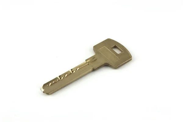 Moderní kovový klíč — Stock fotografie