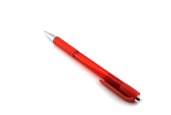 Красная шариковая ручка — стоковое фото