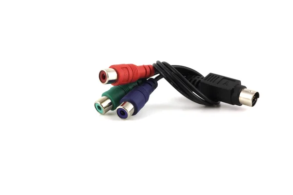 Kabel med färg-kontakter — Stockfoto