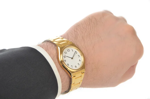Reloj de pulsera en la mano — Foto de Stock
