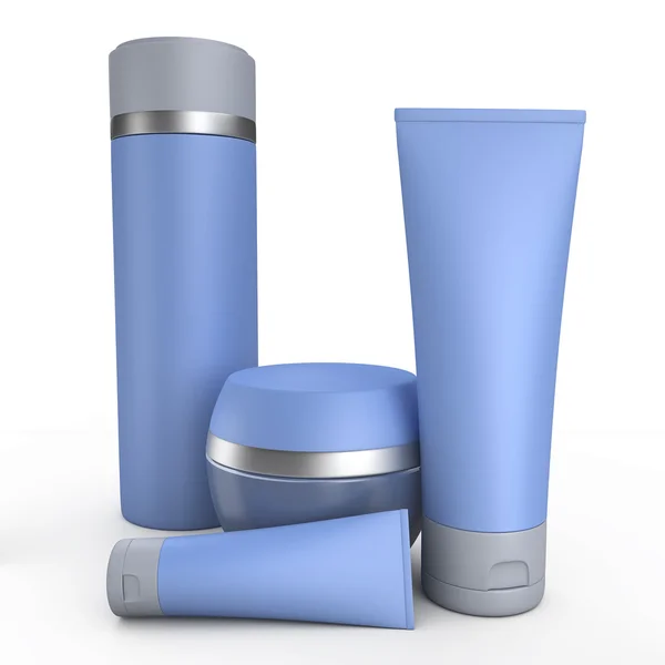 Tubes crème bleue Illustration 3D Images De Stock Libres De Droits