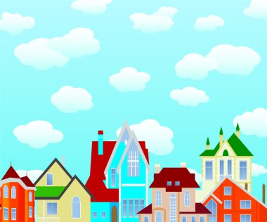 City houses clipart