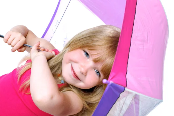 傘の下で小さな女の子 — ストック写真