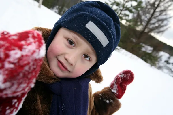 Boy, winter, outdoors — Stock Photo, Image