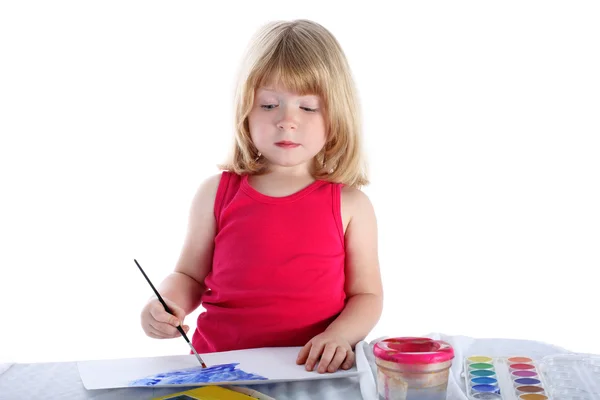 Girl with paint — Stock Photo, Image
