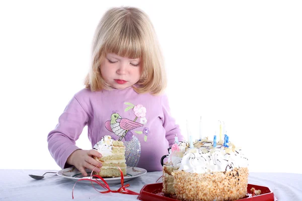 stock image Girl with birthday cake