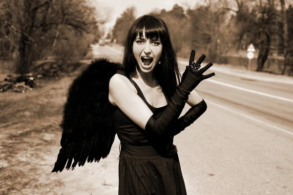 Крик ангел на дорозі — стокове фото