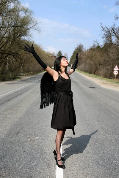 Angel in the road — Stock Photo, Image