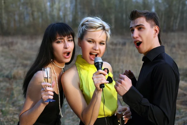 Trio cântăreți — Fotografie, imagine de stoc