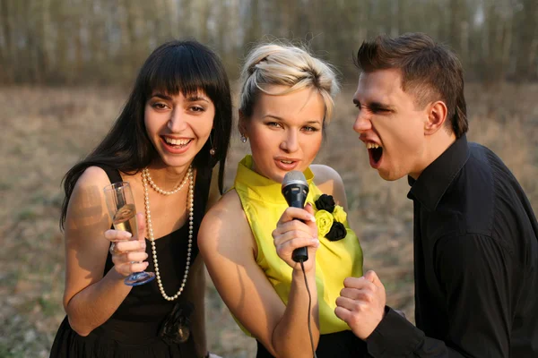 Singers trio — Stock Photo, Image