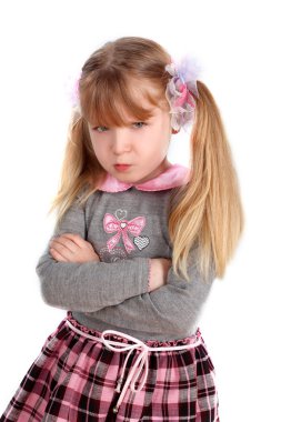 Little girl taking great offence clipart