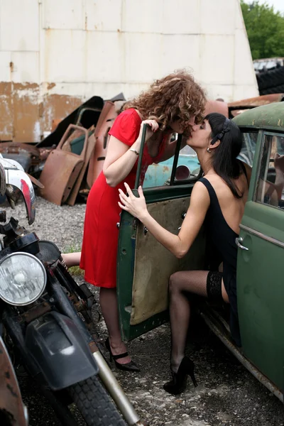 Vintage kiss — Stock Photo, Image