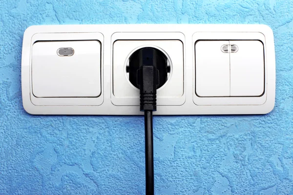 Электрический выключатель, розетка и розетка — стоковое фото