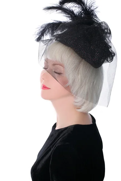 Mooie vrouw in retro stijl in hoed — Stockfoto