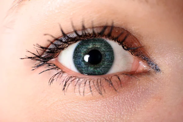 Зеленый кибер-глаз — стоковое фото