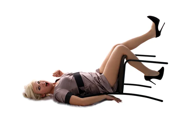Has fall down from the chair — Stock Photo, Image