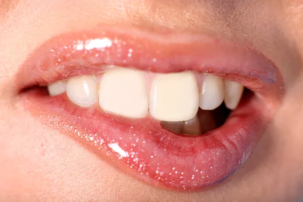 Lippen und Zähne Stockbild