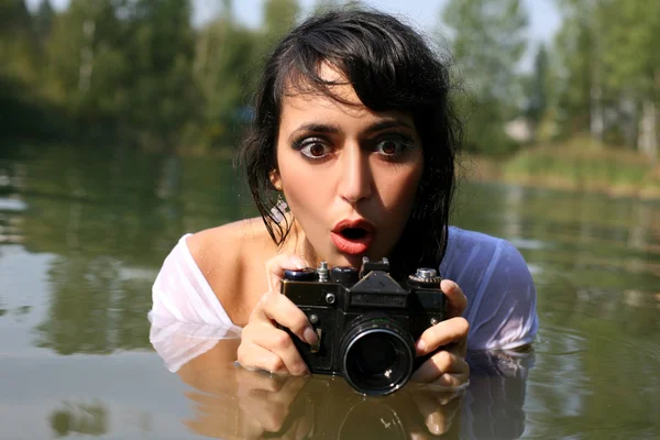 Fotograf i vatten — Stockfoto