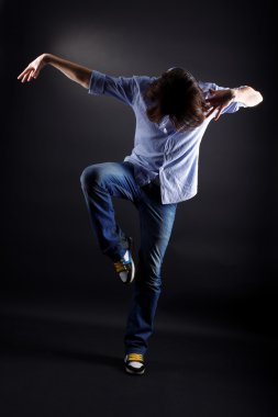 Young man modern dancer clipart