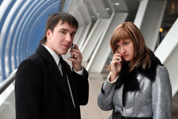 Man and woman calling — Stock Photo, Image