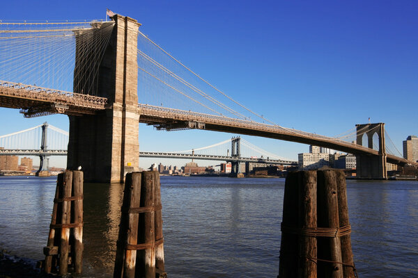Classical NY - Brooklyn bridge, view to Brooklyn from Manhattan