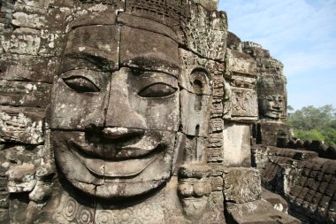 angkor tapınakta Bayon thom, cambodia