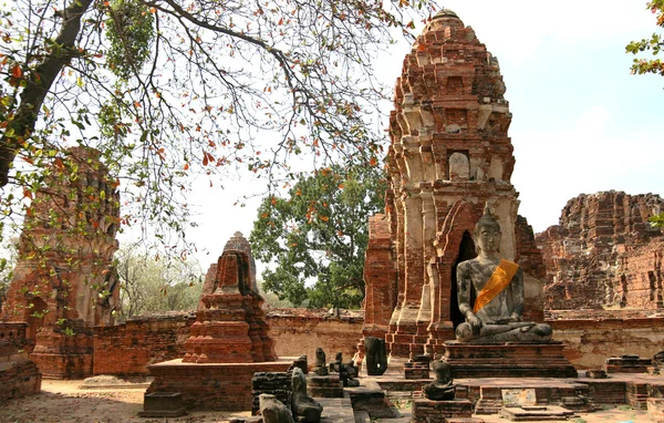 Ayutthaya kalıntıları Buda anıtları — Stok fotoğraf