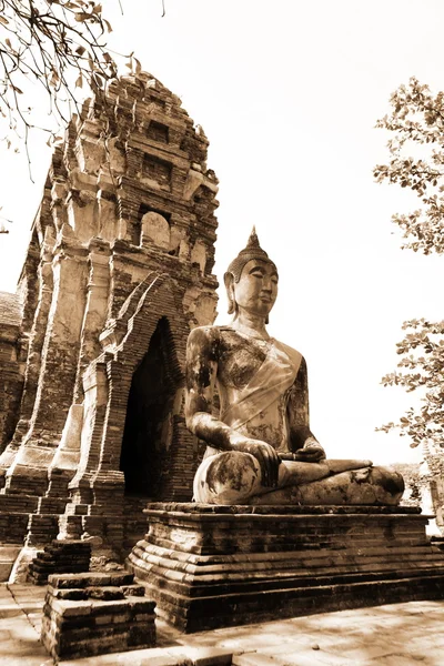 Monumentos de buddah, ruinas de Ayutthaya —  Fotos de Stock
