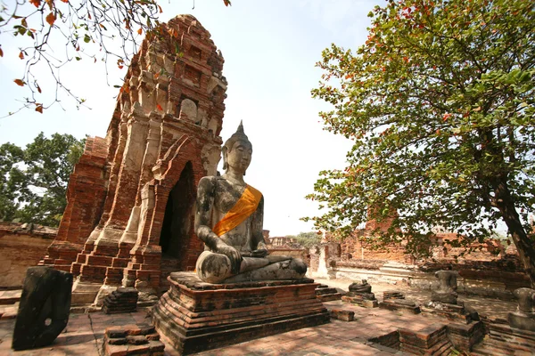 Monuments de buddah, ruines d'Ayutthaya — Photo