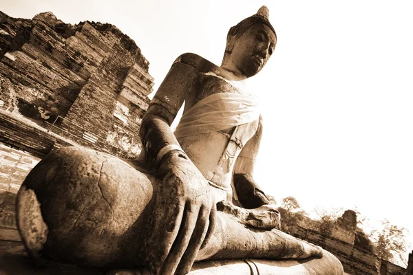 記念碑の仏像, アユタヤの遺跡 — ストック写真