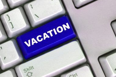 Conceptual Image for workers about to sign off and go on their summer holidays annual vacation clipart