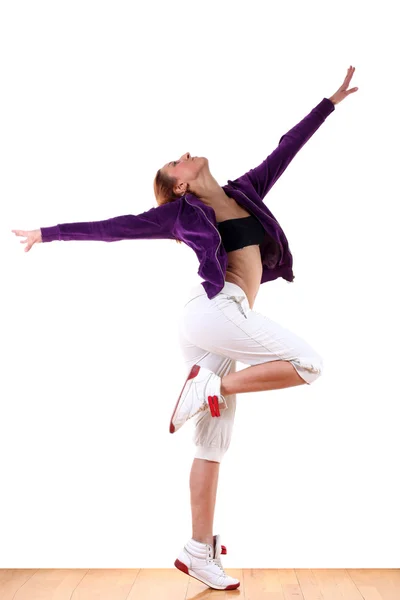 Vrouw modern balletdanser in balzaal — Stockfoto